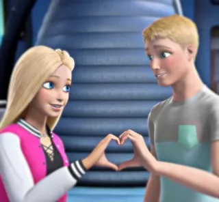 💞 Barbie and Ken Barbie, Ken, hình trái tim, tình yêu telegram sticker