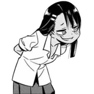 🖤 Nagatoro Don't Toy with Me, Miss Nagatoro anime, manga, nagatoro, cartoon, smiling telegram sticker