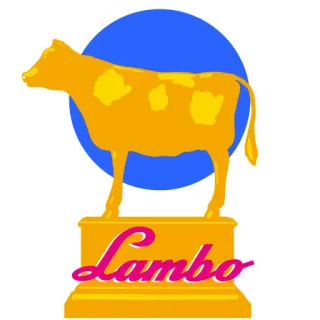 🐄 Lambo วัว, แลมโบ, ความมั่งคั่ง, ถ้วยรางวัล, ทอง telegram sticker
