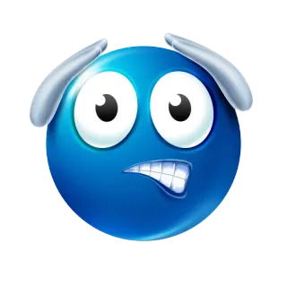 😨 blu, emoji, preoccupato, stressato, ansioso, cartone animato telegram sticker