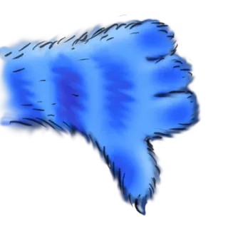 👎 Pollice verso il basso, Non mi piace, Blu, Mano telegram sticker