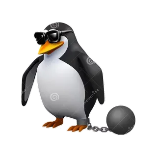 🎳 chim cánh cụt, hoạt hình, nhà tù, xiềng xích, kính, ngầu, động vật telegram sticker