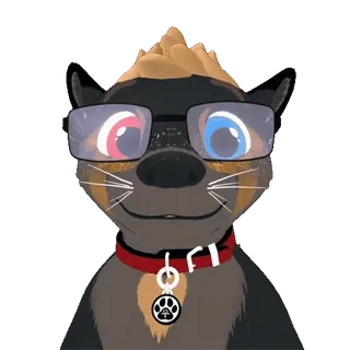 😍 Furry, Anthro, Loutre, Avatar, Lunettes, Collier, Animal, Dessin animé whatsapp sticker