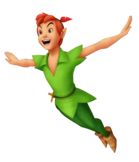 🙂 Peter Pan ปีเตอร์แพน, บิน, ตัวการ์ตูน, เนเวอร์แลนด์, แฟนตาซี, ผงนางฟ้า telegram sticker
