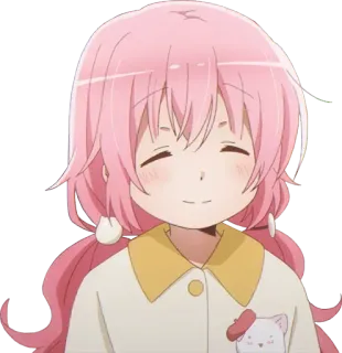 😊 Anime, Mädchen, Rosa Haare, Cartoon, Süß, Charakter telegram sticker