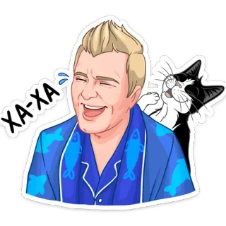 😀 XA-XA risa, gato, humor, divertido, risa, dibujos animados, pegatina whatsapp sticker