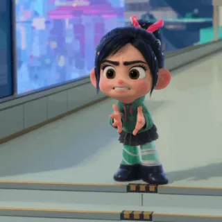 🥨 Vanellope Wreck-It Ralph desenho animado, animação, personagem, Vanellope von Schweetz, Detona Ralph, Disney whatsapp sticker