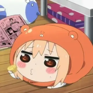 🍊 Umaru Doma Himouto! Umaru-chan anime, umaru, himouto umaru chan, cute, manga, orange hoodie telegram sticker