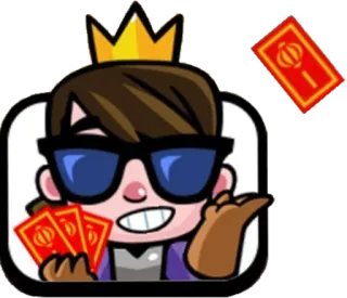 😎 карта, игра, корона, солнцезащитные очки, мультфильм telegram sticker