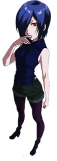 😏 Touka Kirishima Tokyo Ghoul anime, character, red eyes, touka, tokyo ghoul whatsapp sticker