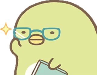 🤓 bird, glasses, cute, kawaii, smart, book whatsapp sticker