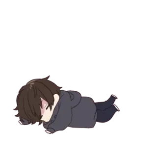 😪 anime, personaggio, sdraiato, stanco, assonnato, pigro telegram sticker