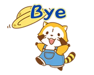 👋 Bye procione, addio, arrivederci, cartone animato, carino telegram sticker