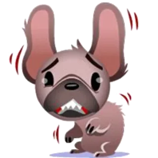 😱 cão, desenho animado, assustado, amedrontado, animal, animal de estimação telegram sticker