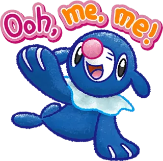 🙋‍♂️ Popplio Pokemon Ooh, me, me! Pokemon, Popplio, cute, sticker, cartoon, happy telegram sticker