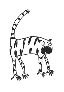 😡 кот, злой, мультфильм, животное, полосатый, рисунок, иллюстрация telegram sticker