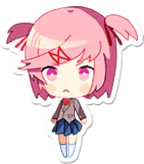 💩 Natsuki Doki Doki Literature Club! Doki Doki Literature Club, Natsuki, Anime, Chibi, Sticker telegram sticker