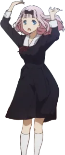 👩‍🦰 Chika Fujiwara Kaguya-sama: Love Is War Anime, Cô gái, Chika Fujiwara, Tóc hồng, Kaguya-sama Love is War whatsapp sticker