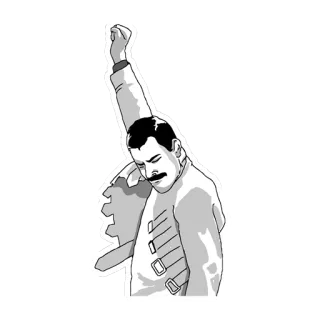 ✊ Freddie Mercury musique, chanteur, Queen, Freddie Mercury, groupe telegram sticker