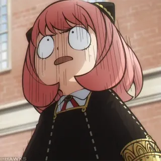 🍥 Anya Forger Spy x Family Anya Forger, Spy x Family, animé, inquiète, choquée, dessin animé, cheveux roses, mignon telegram sticker