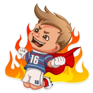 😚 Kartun, Sepak bola, Api, Atlet, Olahraga telegram sticker