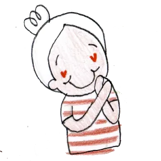😍 amor, ojos de corazón, dibujos animados, lindo, chica, cariño telegram sticker
