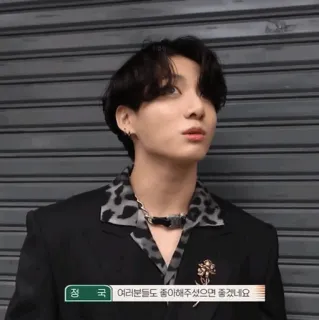 🕸 Jungkook 정국 여러분들도 좋아해주셨으면 좋겠네요 kpop, bts, jungkook, cantor, masculino, retrato telegram sticker