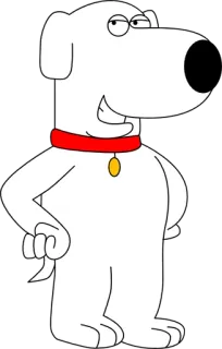 😃 Brian Griffin Family Guy chien, dessin animé, anthropomorphe, family guy, animé telegram sticker