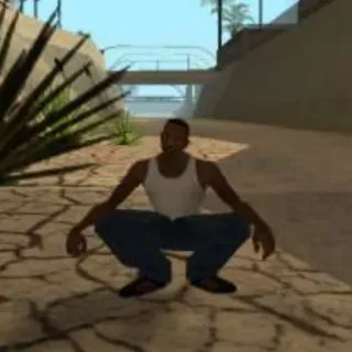 😃 CJ Grand Theft Auto: San Andreas CJ, Grand Theft Auto, San Andreas, Personagem de videogame, Agachamento whatsapp sticker