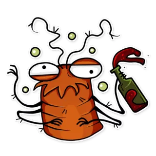 🍾 Desenho animado, Bêbado, Monstro, Garrafa, Álcool telegram sticker