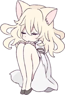 😞 anime, cat girl, cute, manga, girl, kawaii telegram sticker