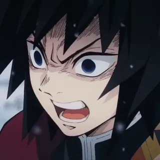 🌊 Giyu Tomioka Demon Slayer 动漫, 鬼灭之刃, 富冈义勇, 生气, 角色 telegram sticker