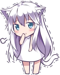 😃 Anime, Chica gato, Lindo, Manga, Dibujos animados whatsapp sticker