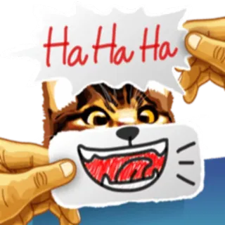 😀 Ha Ha Ha кот, юмор, смех, хаха, смешной, шутка whatsapp sticker