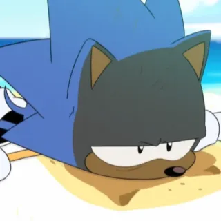 🦔 Sonic Sonic the Hedgehog, Videospielcharakter, Cartoon, Strand, Lustig whatsapp sticker