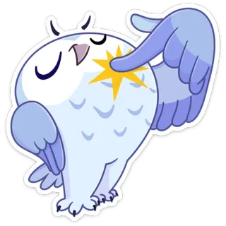 😤 búho, pájaro, animal, ilustración, lindo, pegatina whatsapp sticker