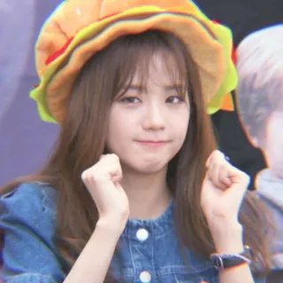 🍭 Frau, Person, Burgerhut, K-Pop, Idol, Promi, Asiatisch telegram sticker