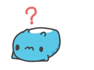 🖼 pergunta, confuso, azul, desenho animado, fofo, animal whatsapp sticker