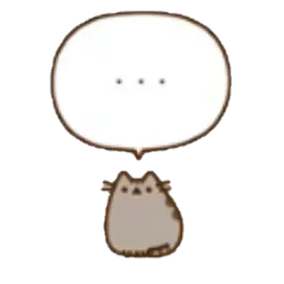 💬 Pusheen ... gato, Pusheen, pensando, dibujos animados, lindo whatsapp sticker