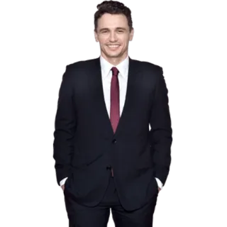 😁 James Franco attore, celebrità, ritratto, abito, uomo, cravatta rossa telegram sticker