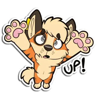 ❤️ UP! furry, animal, cute, up, cartoon, paws, sticker, anthropomorphic telegram sticker