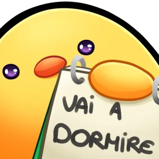 🐤 VAI A DORMIRI dormir, lindo, dibujos animados, personaje, amarillo whatsapp sticker