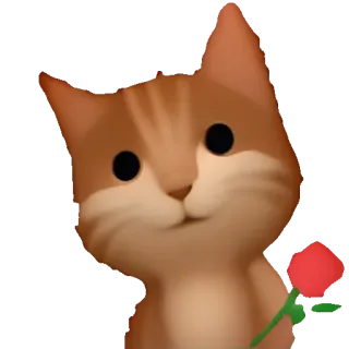 🥑 猫, 子猫, バラ, 花, ペット, 動物 telegram sticker