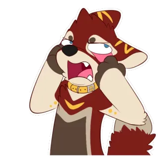 😤 dibujos animados, perro, antropomórfico, expresión, pegatina telegram sticker