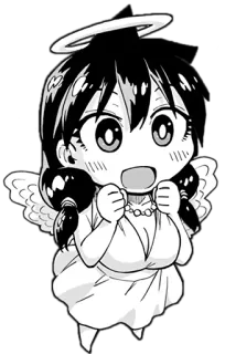 😇 anime, chibi, angel, kawaii, manga, character telegram sticker