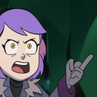 🖕 Amity Blight The Owl House Amity Blight, The Owl House, cartoon, middle finger, offensive gesture telegram sticker