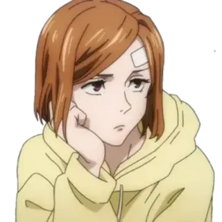 🤔 Nobara Kugisaki Jujutsu Kaisen Anime, Sticker, Traurig, Nobara, Jujutsu Kaisen, Charakter, Weiblich telegram sticker