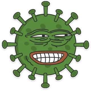 🦠 Pepe the Frog meme, frog, coronavirus, covid, sarcastic, virus telegram sticker