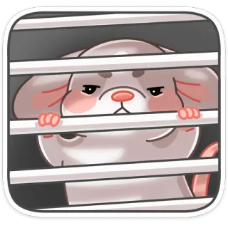 👀 animal, souris, mignon, dessin animé, cage telegram sticker
