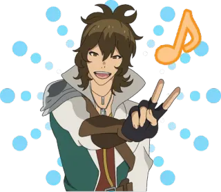 ✌️ アニメ, ピースサイン, キャラクター, 音符 telegram sticker